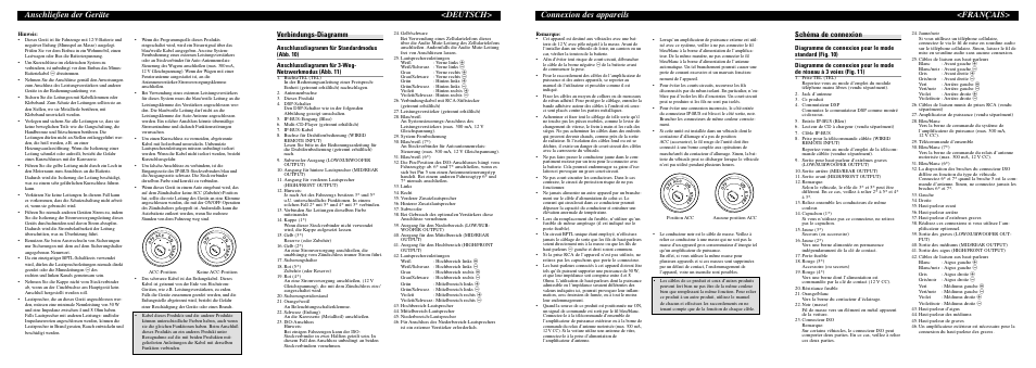Anschließen der geräte <deutsch, Connexion des appareils <français, Verbindungs-diagramm | Schéma de connexion | Pioneer DEH-P9600MP User Manual | Page 7 / 8