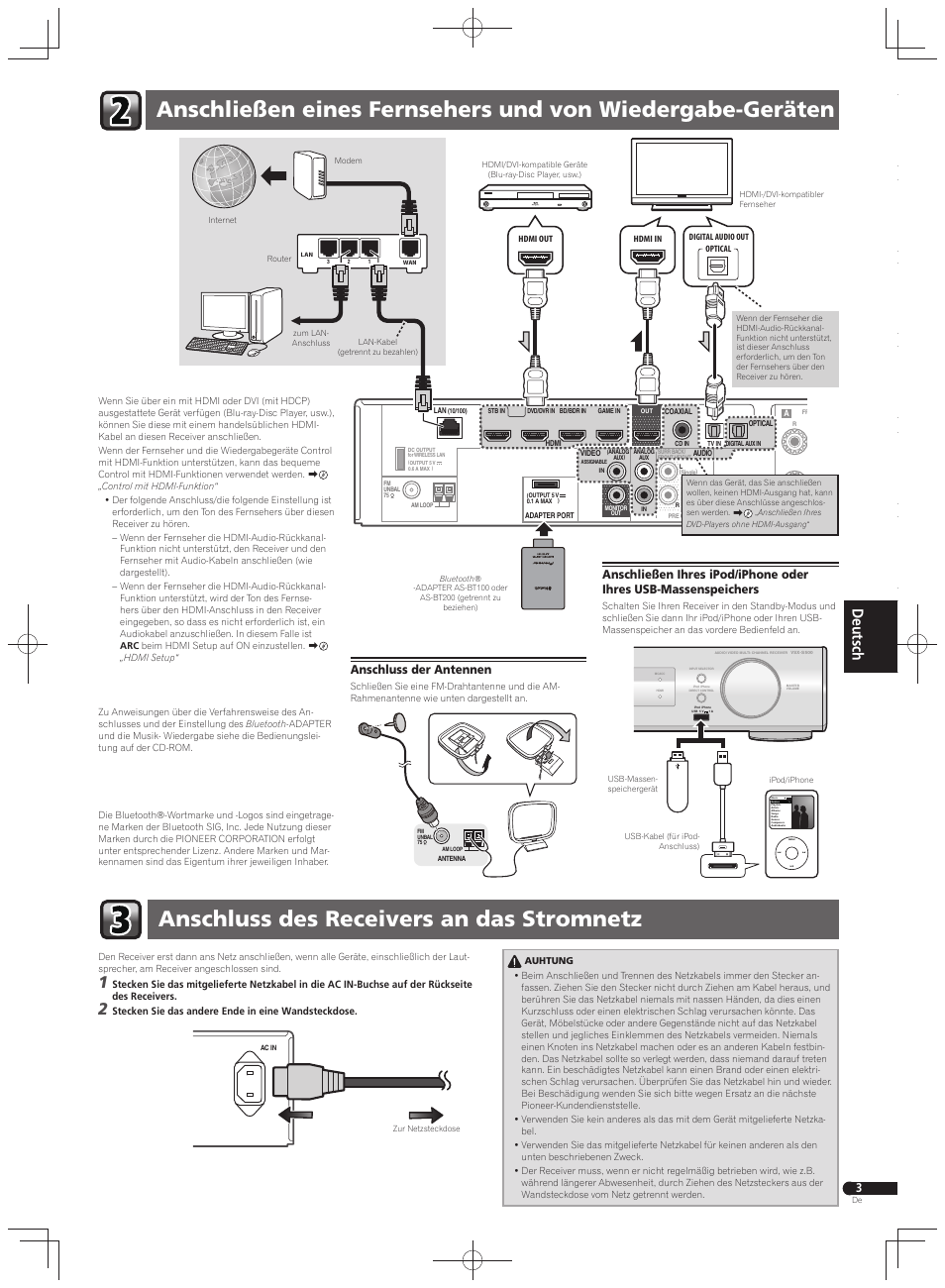 Anschluss der antennen | Pioneer VSX-S500 User Manual | Page 27 / 32
