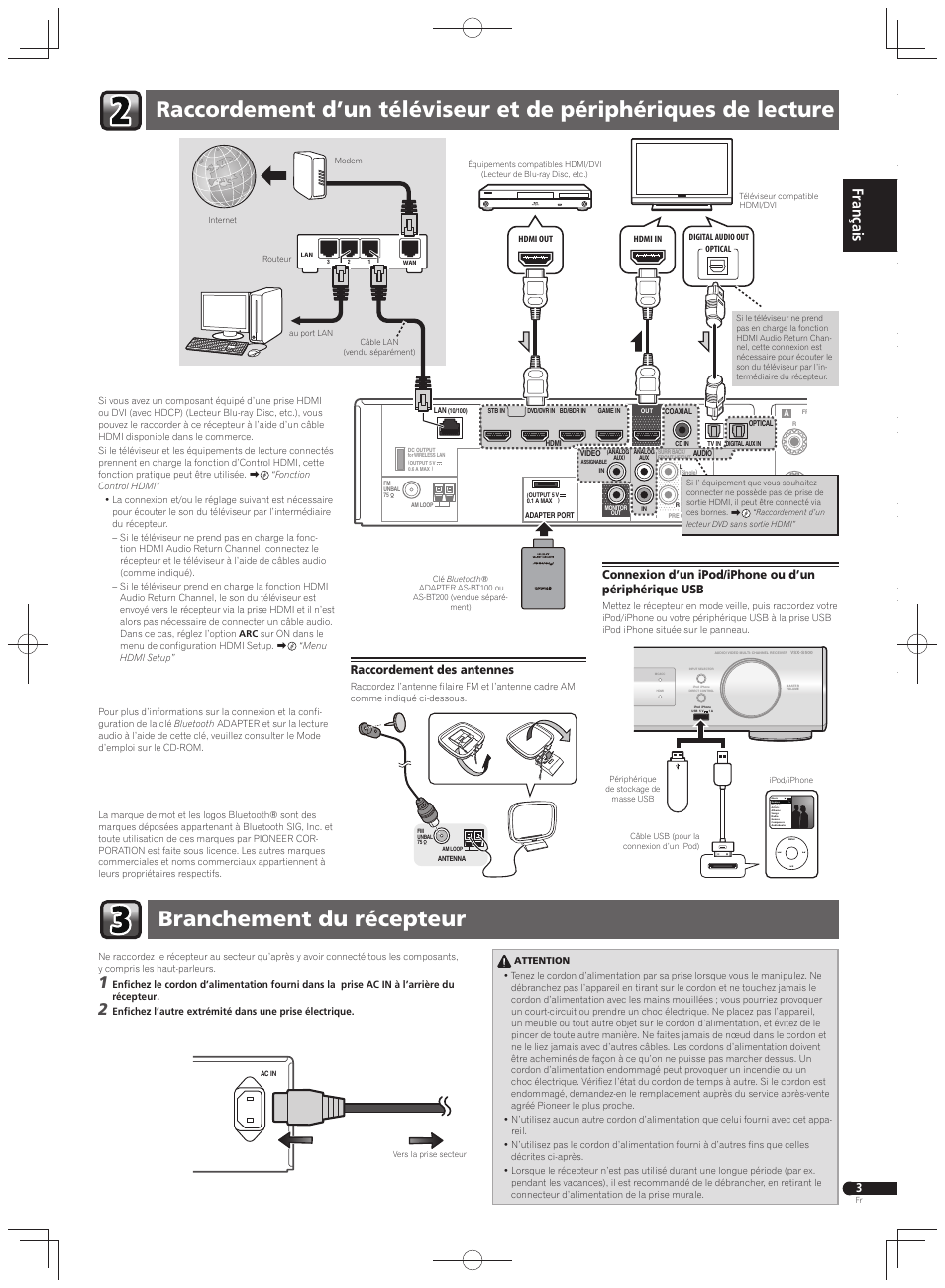 Raccordement des antennes | Pioneer VSX-S500 User Manual | Page 7 / 32