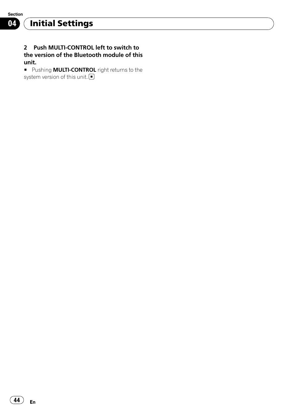 Initial settings | Pioneer DEX-P99RS User Manual | Page 44 / 75