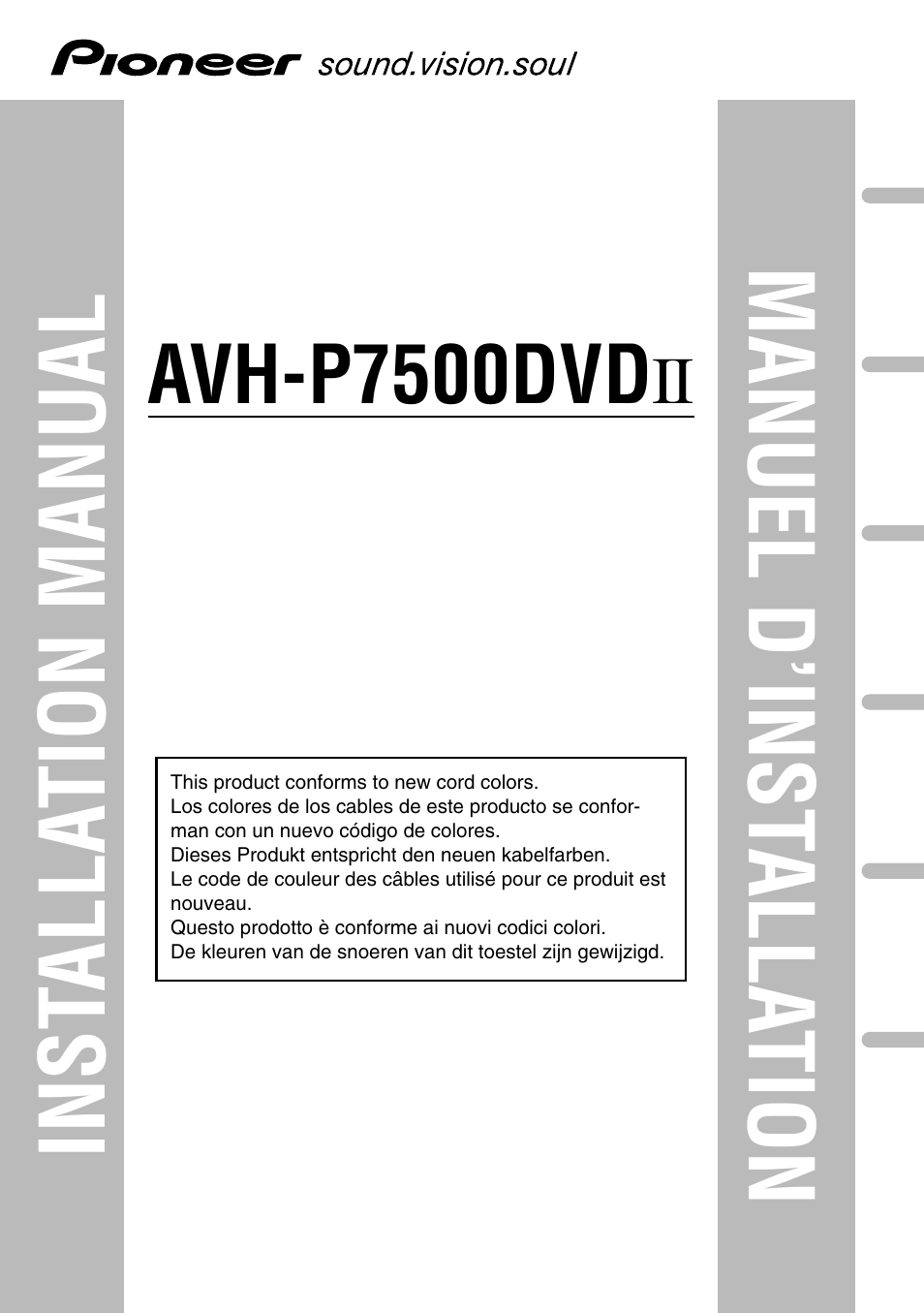 Pioneer AVH-P7500DVDII User Manual | 98 pages