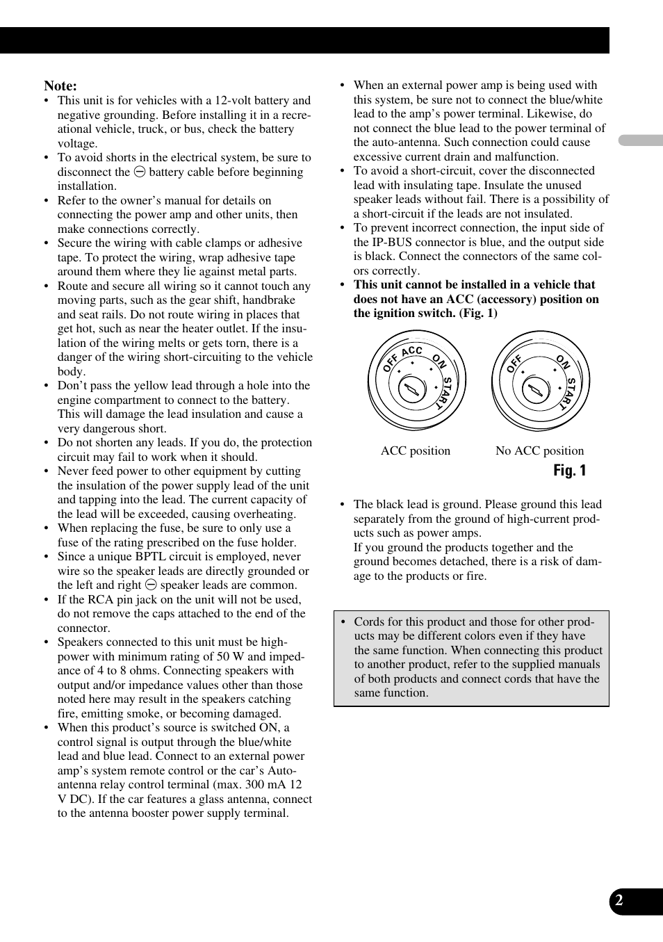 Fig. 1 | Pioneer AVH-P7500DVDII User Manual | Page 3 / 98