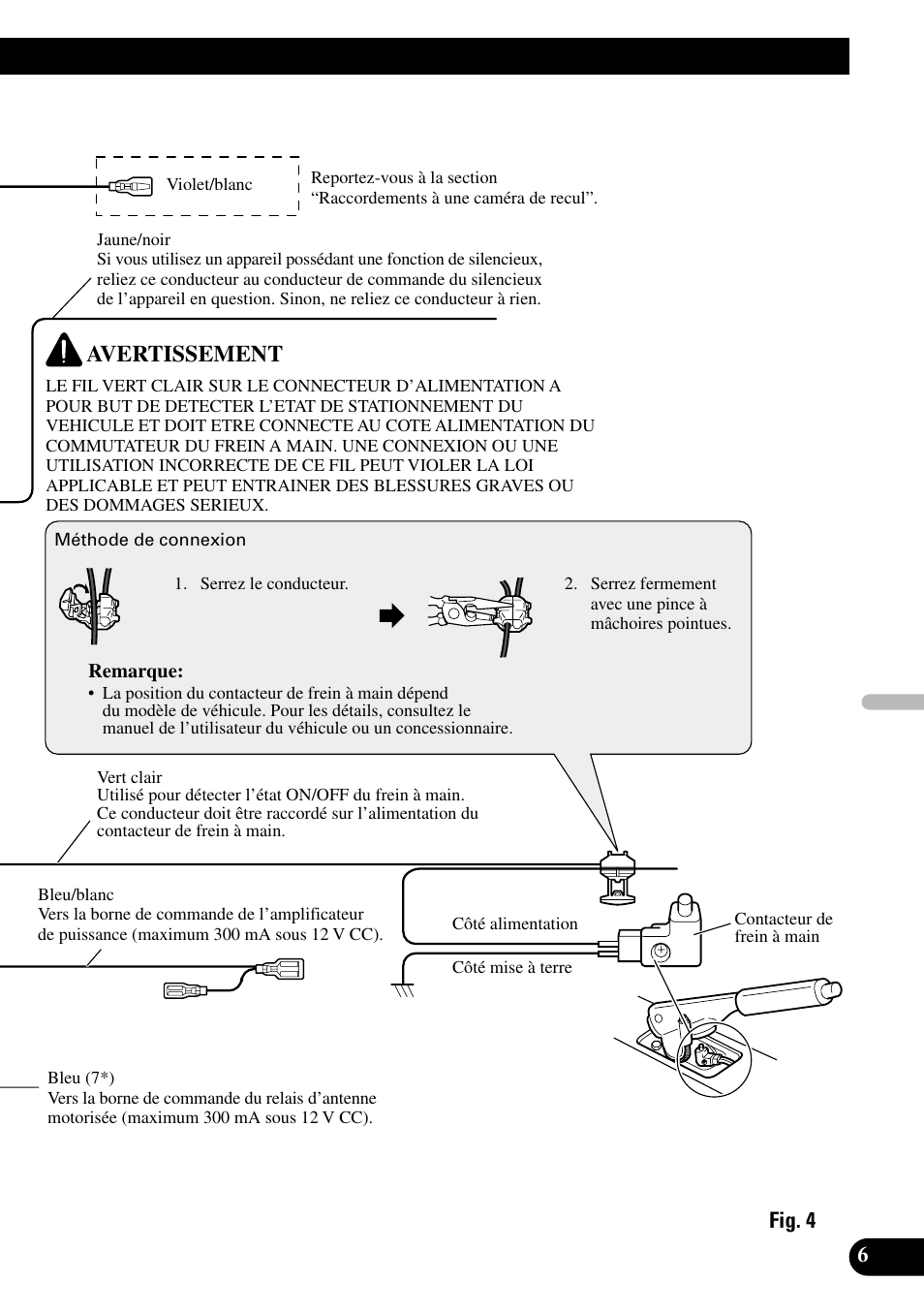 Avertissement | Pioneer AVH-P7500DVDII User Manual | Page 55 / 98