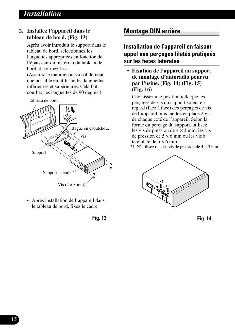 Montage din arrière, Installation | Pioneer AVH-P7500DVDII User Manual | Page 64 / 98