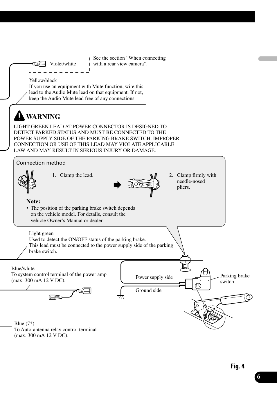 Warning | Pioneer AVH-P7500DVDII User Manual | Page 7 / 98