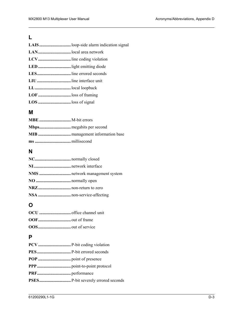 ADTRAN MX2800 M13 User Manual | Page 179 / 200