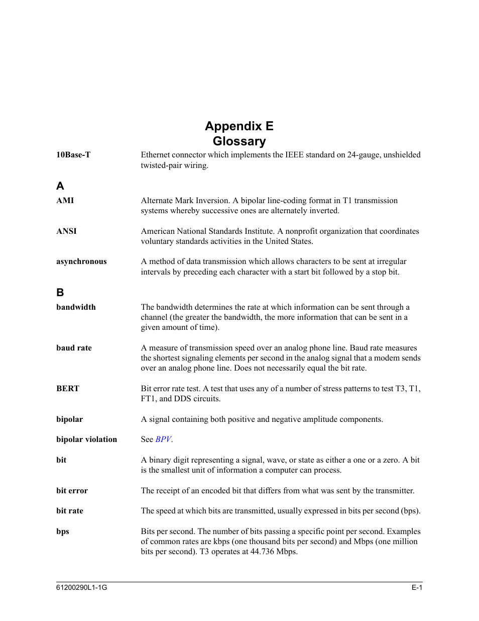 Appendix e, glossary, Appendix e glossary | ADTRAN MX2800 M13 User Manual | Page 183 / 200