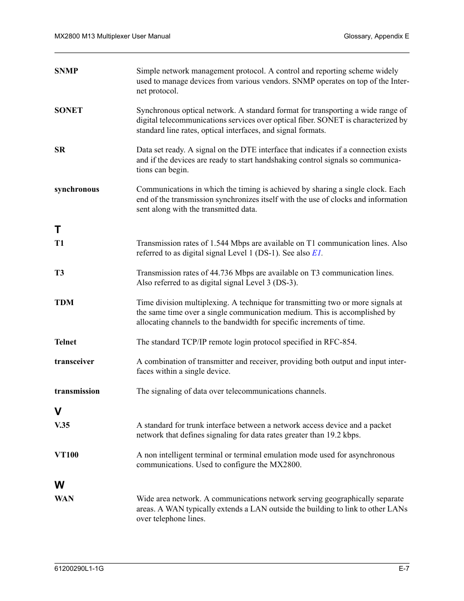 ADTRAN MX2800 M13 User Manual | Page 189 / 200