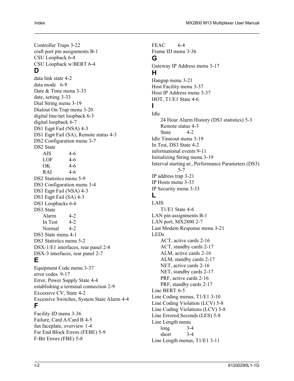 ADTRAN MX2800 M13 User Manual | Page 194 / 200