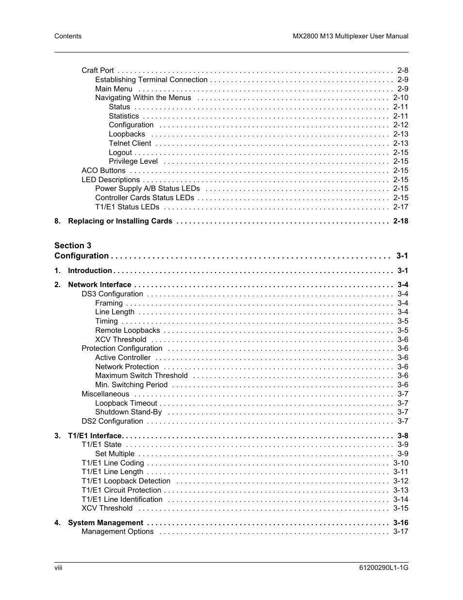 ADTRAN MX2800 M13 User Manual | Page 8 / 200