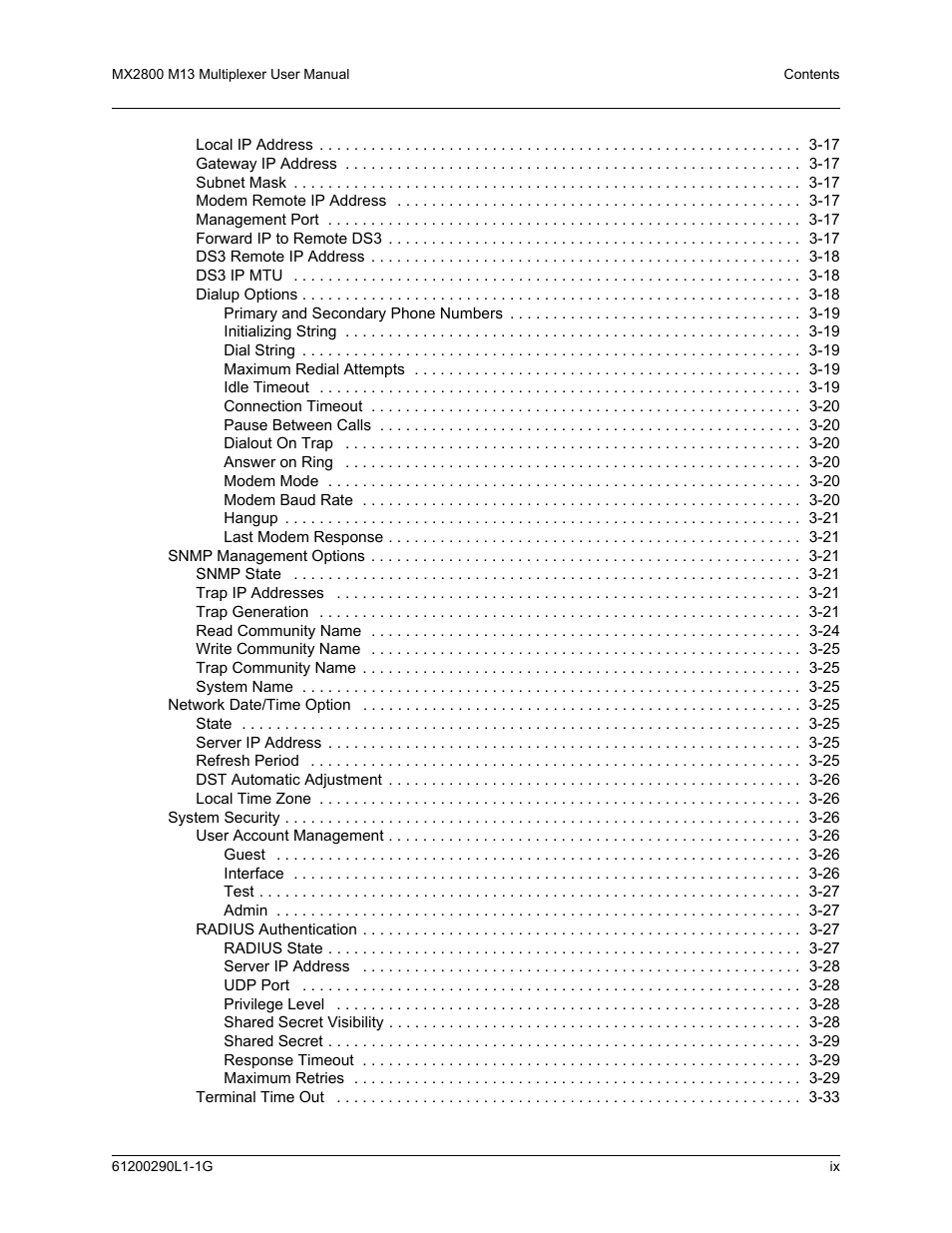 ADTRAN MX2800 M13 User Manual | Page 9 / 200