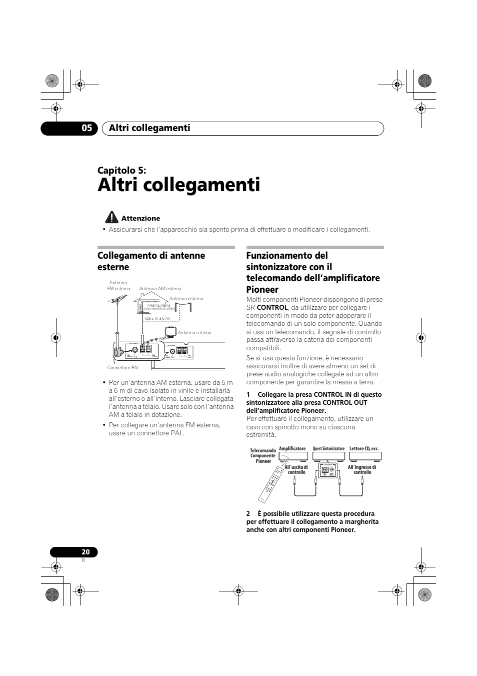 Collegamento di antenne esterne, Altri collegamenti, Altri collegamenti 05 | Capitolo 5 | Pioneer F-F3MK2-K User Manual | Page 108 / 156