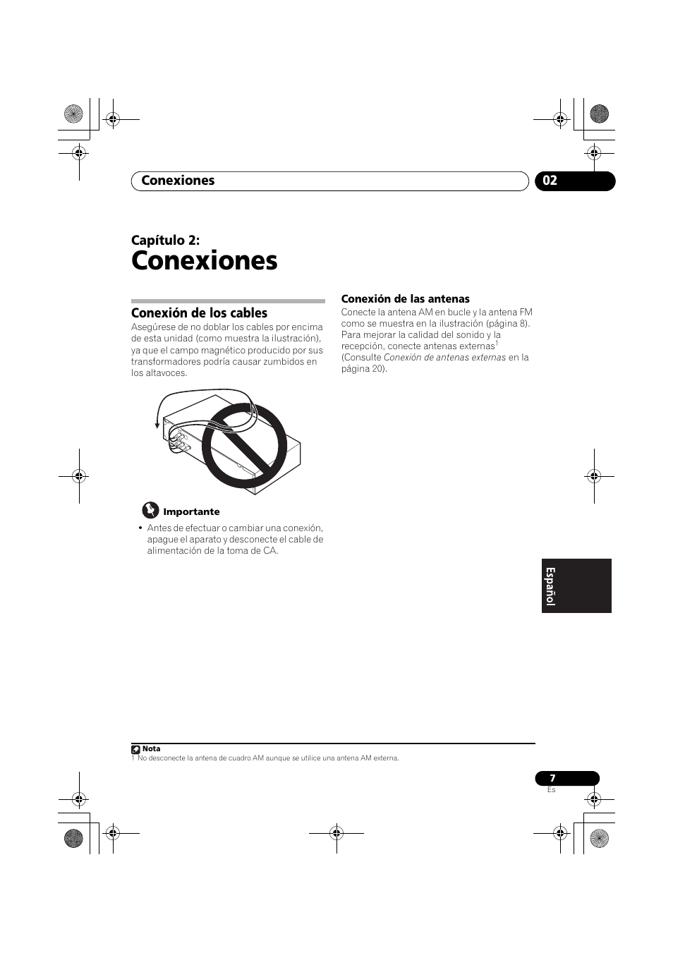 Conexión de los cables, Conexiones, Conexiones 02 | Capítulo 2 | Pioneer F-F3MK2-K User Manual | Page 117 / 156
