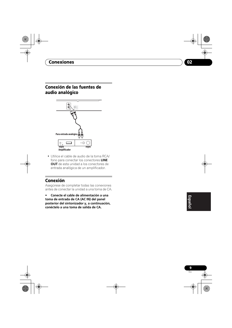 Conexión de las fuentes de audio analógico, Conexión, Conexiones 02 | Pioneer F-F3MK2-K User Manual | Page 119 / 156