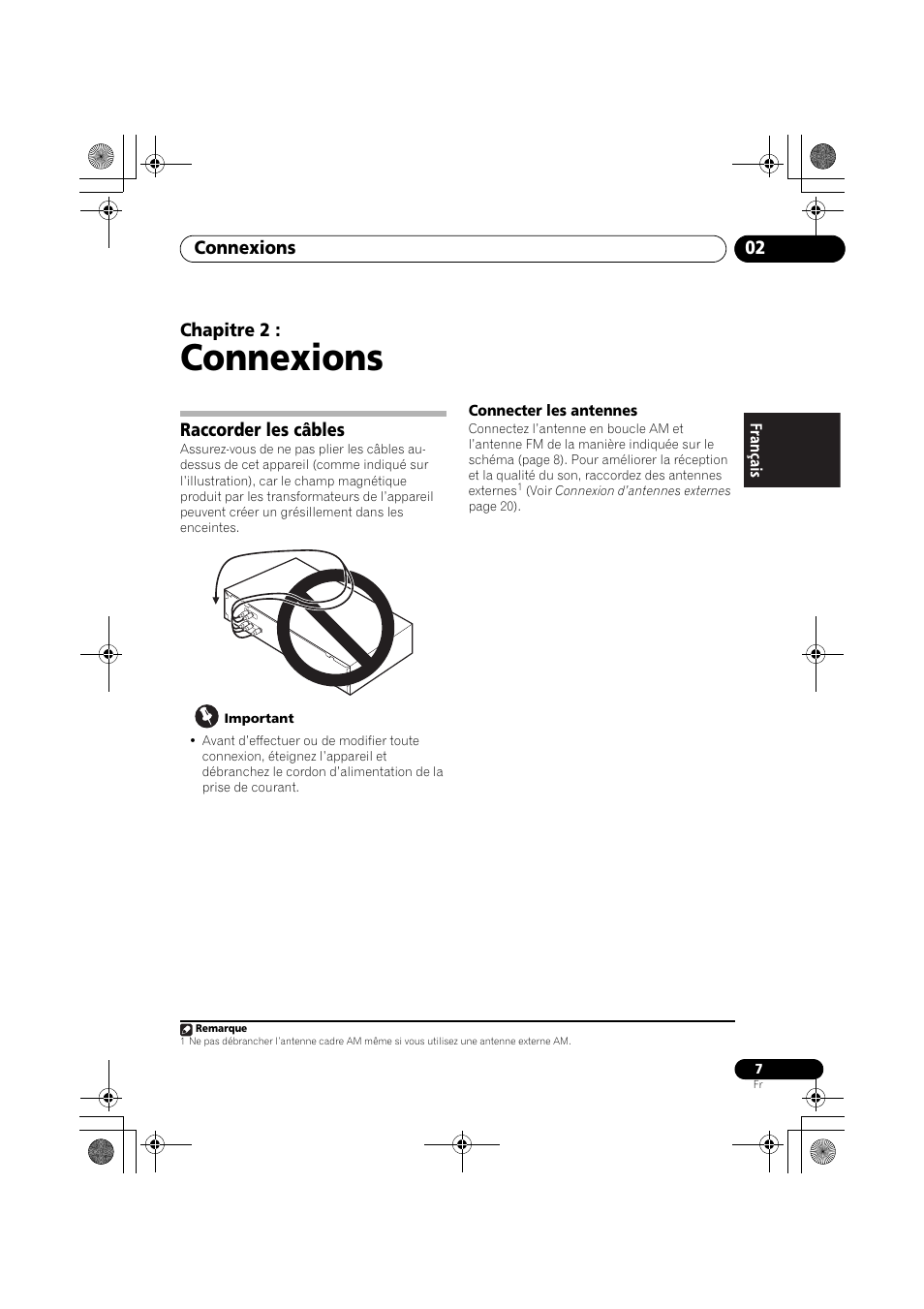 Raccorder les câbles, Connexions, Connexions 02 | Chapitre 2 | Pioneer F-F3MK2-K User Manual | Page 29 / 156