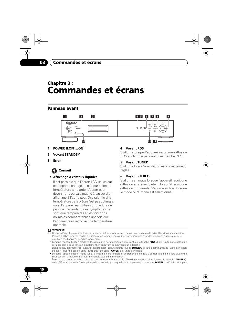Panneau avant, Commandes et écrans, Commandes et écrans 03 | Chapitre 3 | Pioneer F-F3MK2-K User Manual | Page 32 / 156