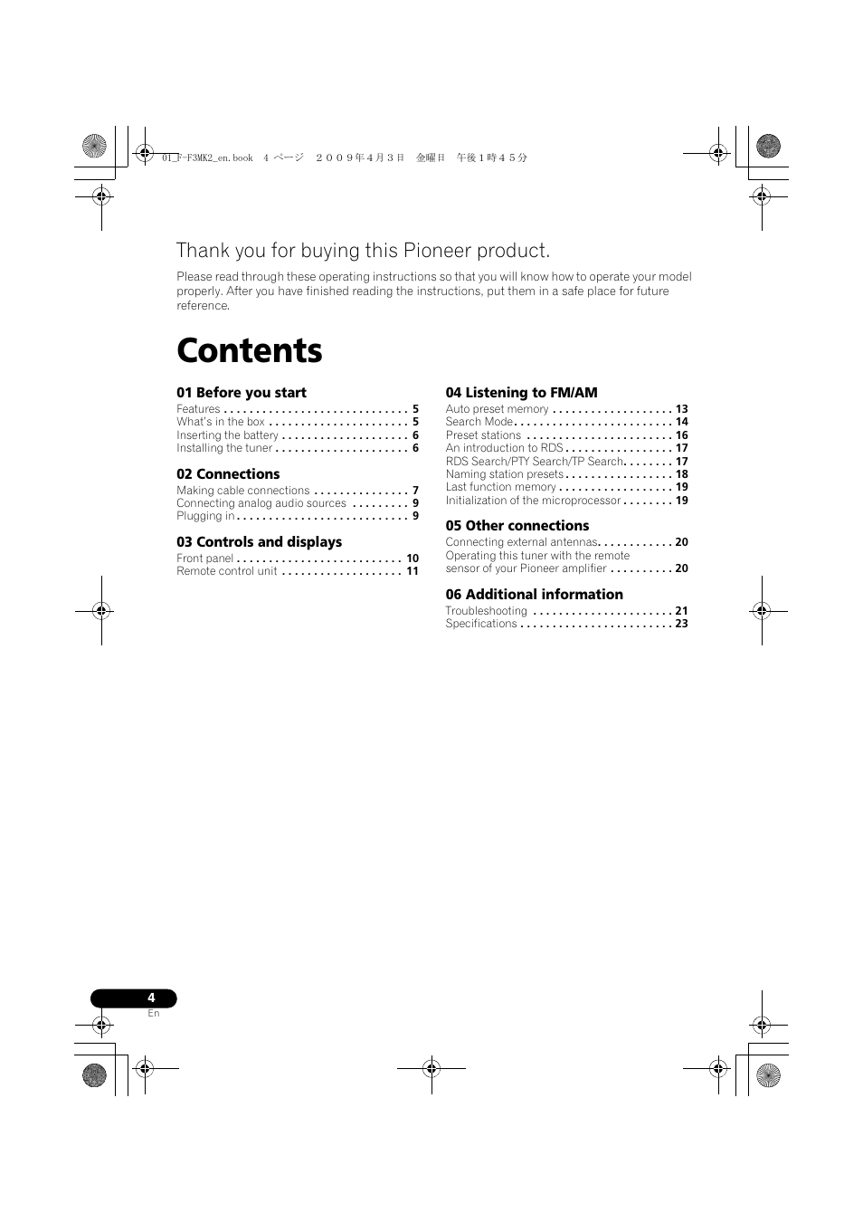Pioneer F-F3MK2-K User Manual | Page 4 / 156