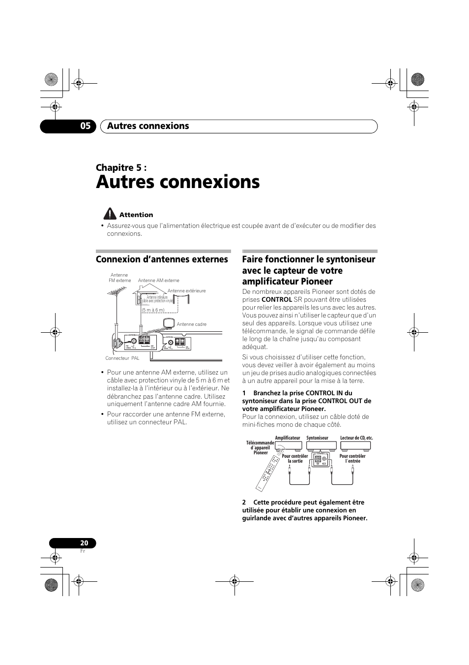 Connexion d’antennes externes, Autres connexions, Autres connexions 05 | Chapitre 5 | Pioneer F-F3MK2-K User Manual | Page 42 / 156