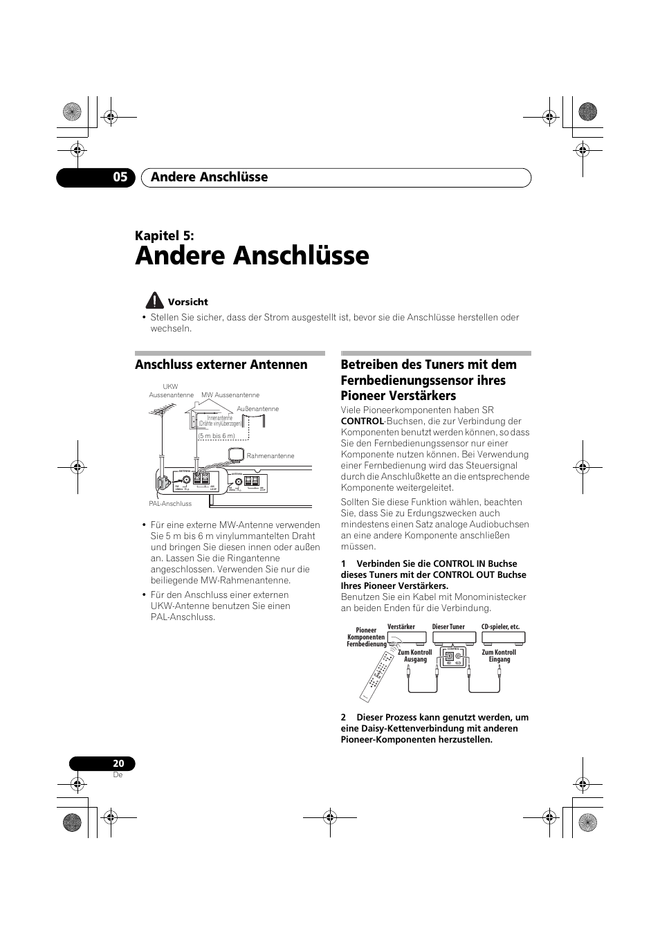 Anschluss externer antennen, Andere anschlüsse, Andere anschlüsse 05 | Kapitel 5 | Pioneer F-F3MK2-K User Manual | Page 64 / 156