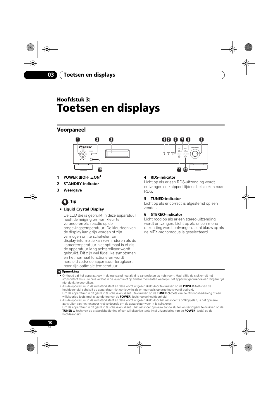 Voorpaneel, Toetsen en displays, Toetsen en displays 03 | Hoofdstuk 3 | Pioneer F-F3MK2-K User Manual | Page 76 / 156
