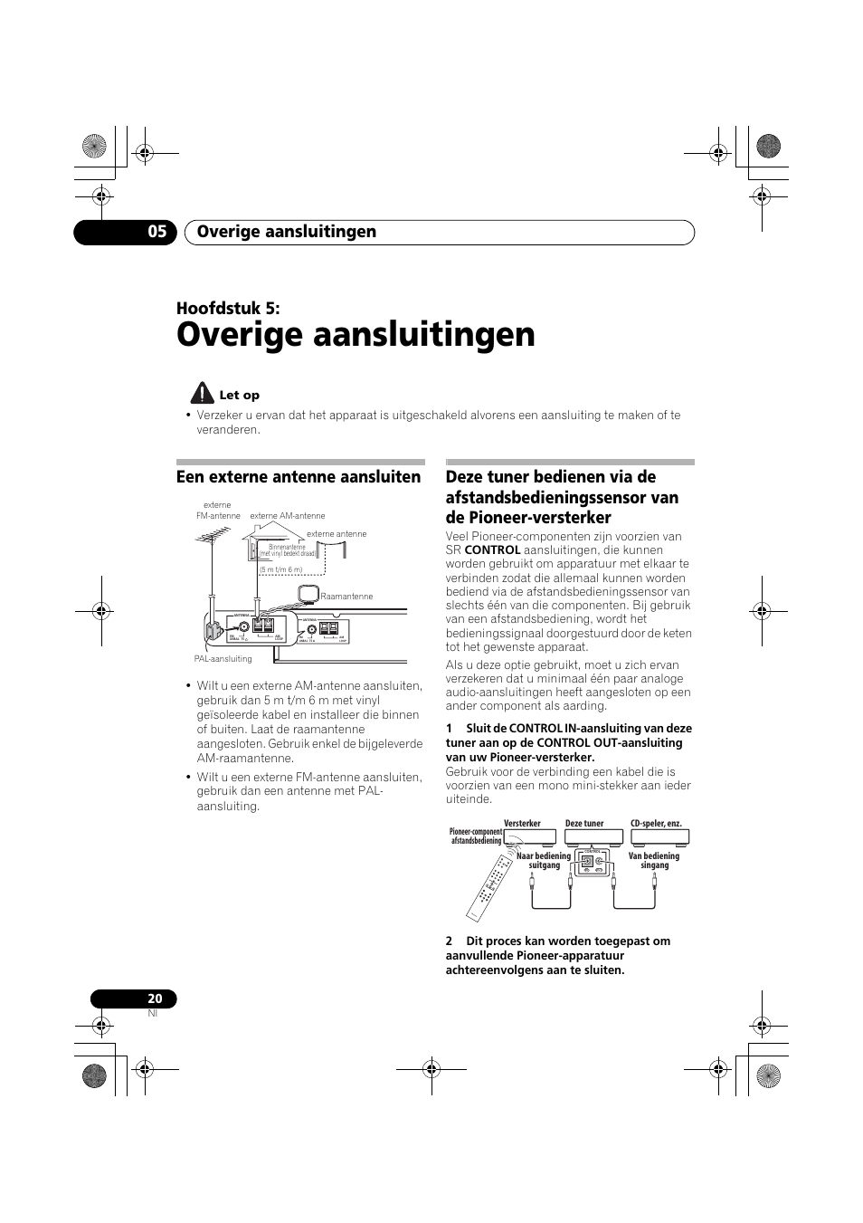 Een externe antenne aansluiten, Overige aansluitingen, Overige aansluitingen 05 | Hoofdstuk 5 | Pioneer F-F3MK2-K User Manual | Page 86 / 156