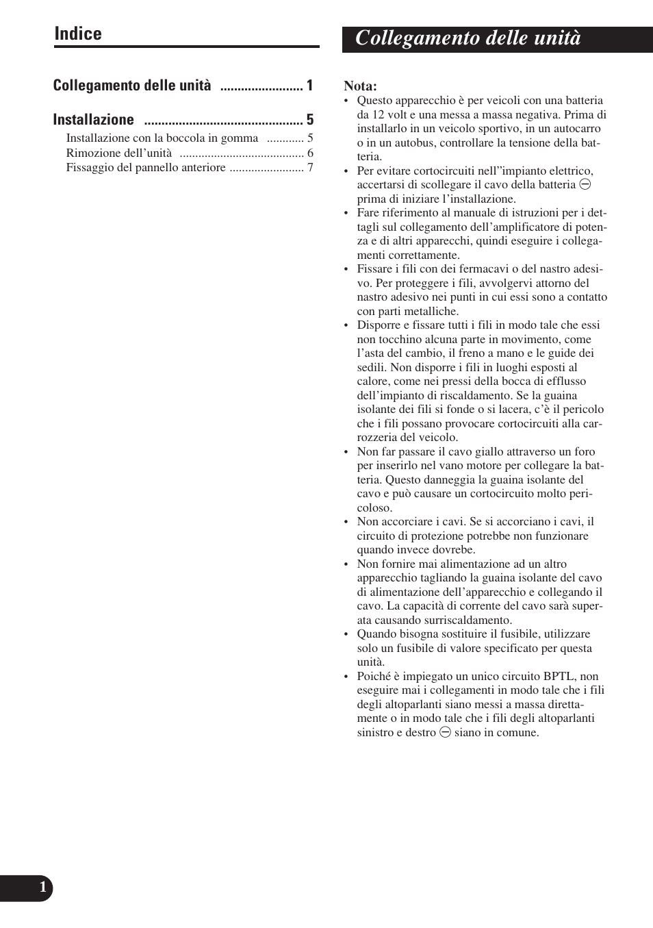 Collegamento delle unità, Indice | Pioneer DEH-P7400MP User Manual | Page 34 / 52