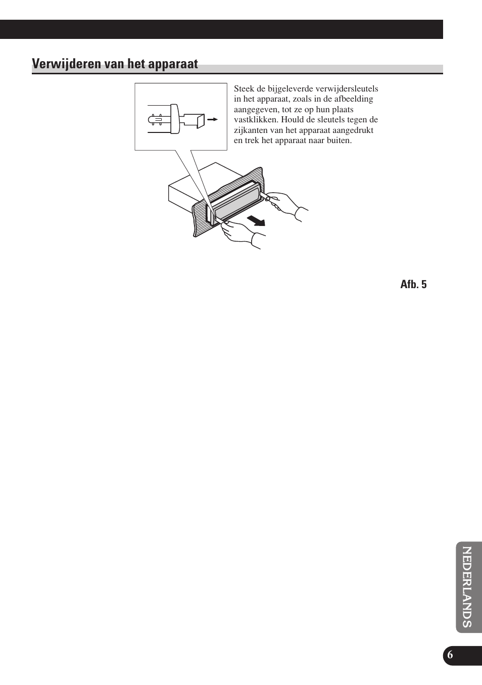 A title (english), Verwijderen van het apparaat | Pioneer DEH-P7400MP User Manual | Page 47 / 52