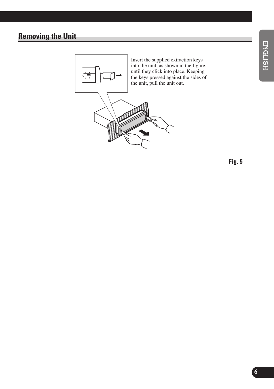 A title (english), Removing the unit | Pioneer DEH-P7400MP User Manual | Page 7 / 52