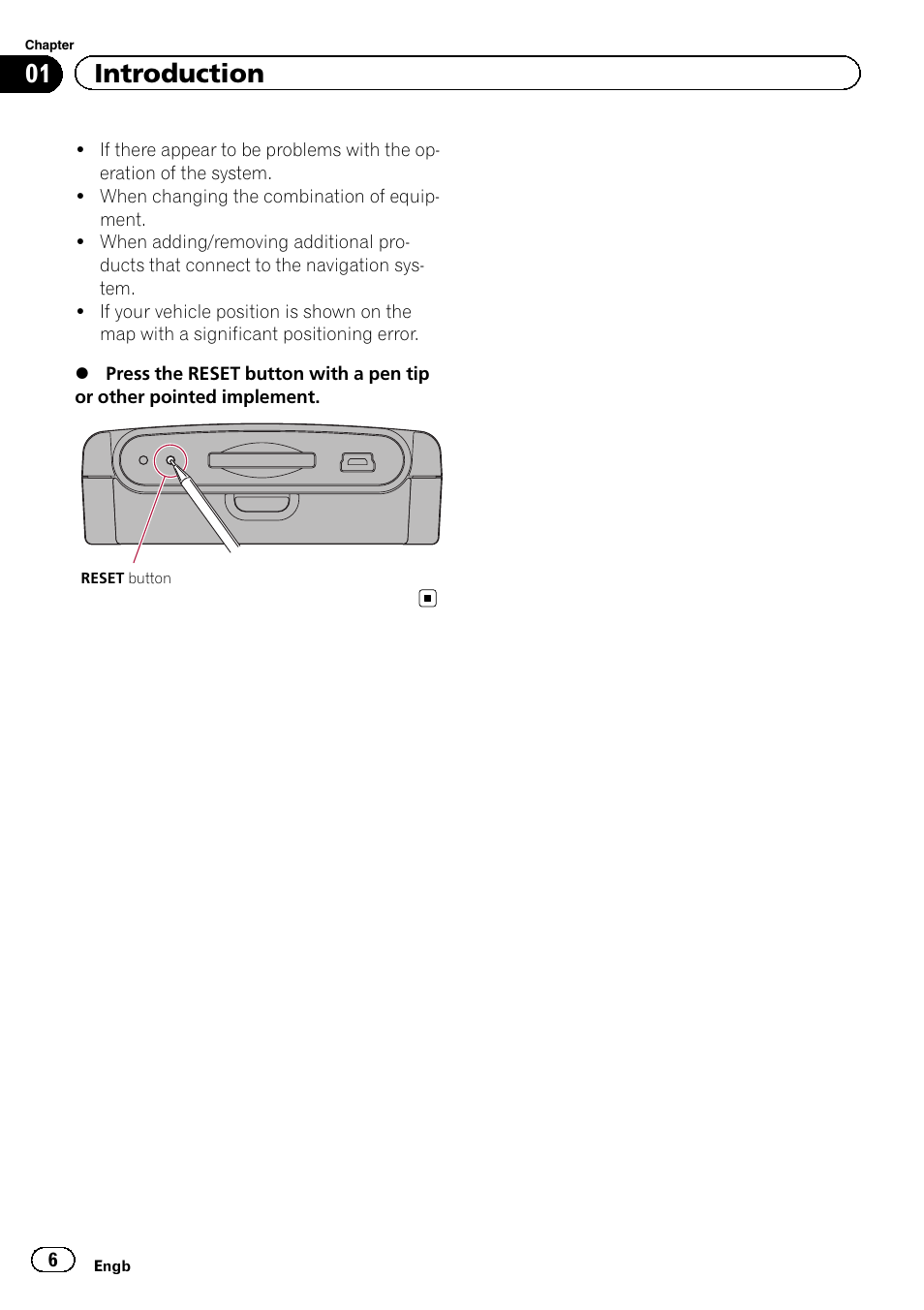 01 introduction | Pioneer AVIC-F220 User Manual | Page 6 / 76