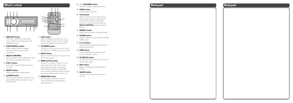 What’s what | Pioneer DEH-P7000UB User Manual | Page 2 / 14