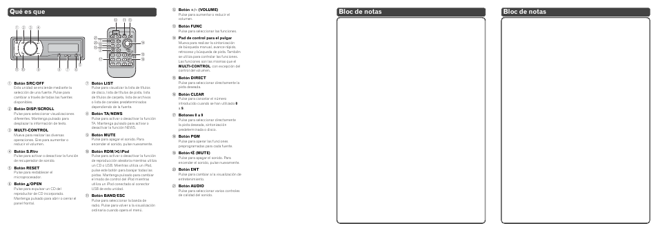 Bloc de notas, Qué es que | Pioneer DEH-P7000UB User Manual | Page 4 / 14