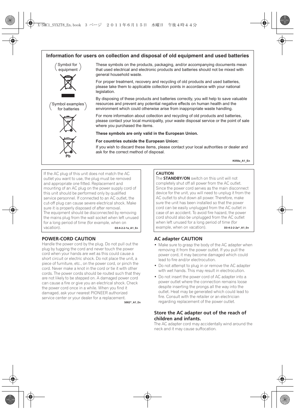 Pioneer X-SMC1-W User Manual | Page 3 / 116