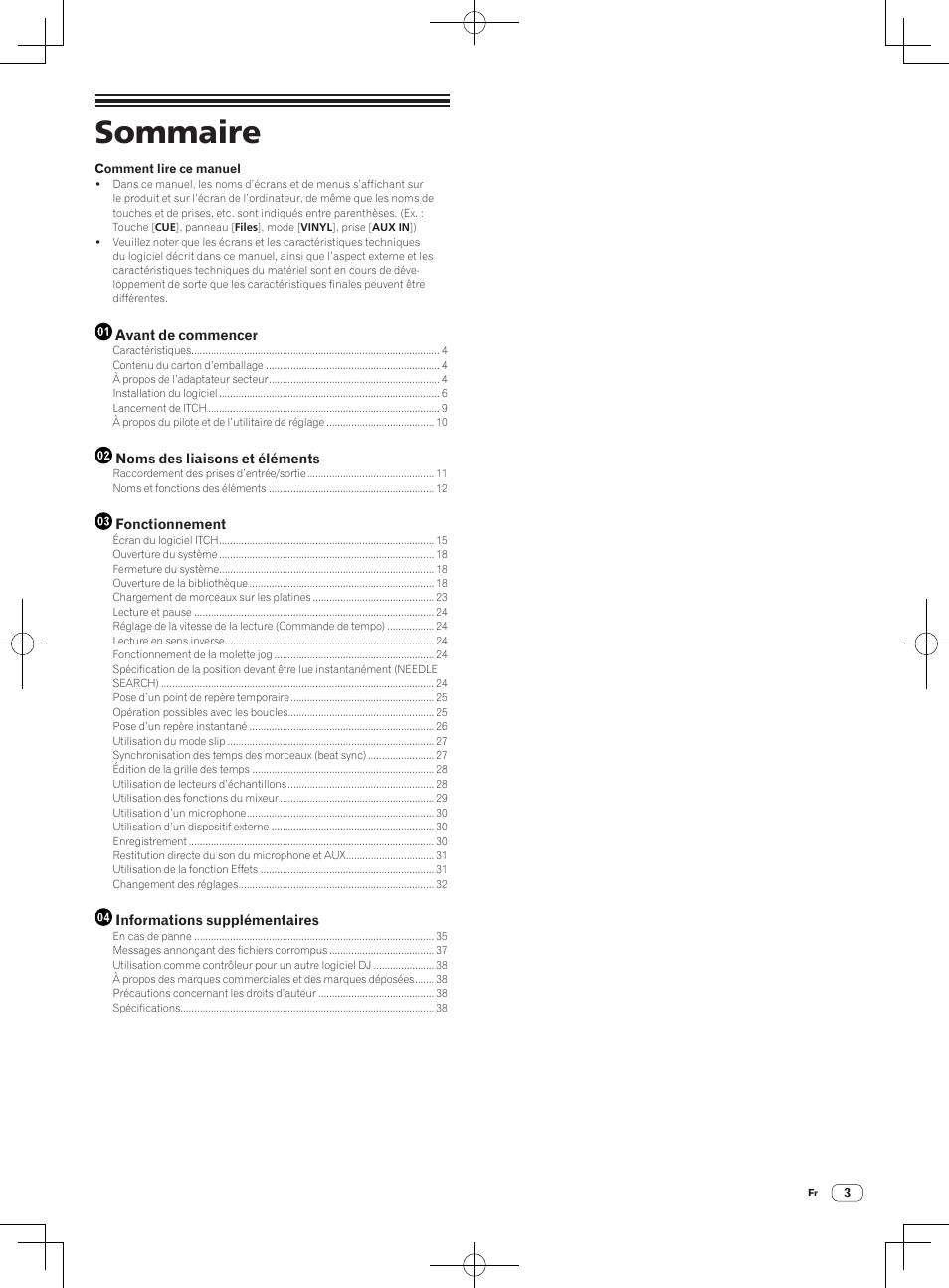 Mode d’emploi, Contrôleur pour dj, Sommaire | Pioneer DDJ-S1 User Manual | Page 37 / 112