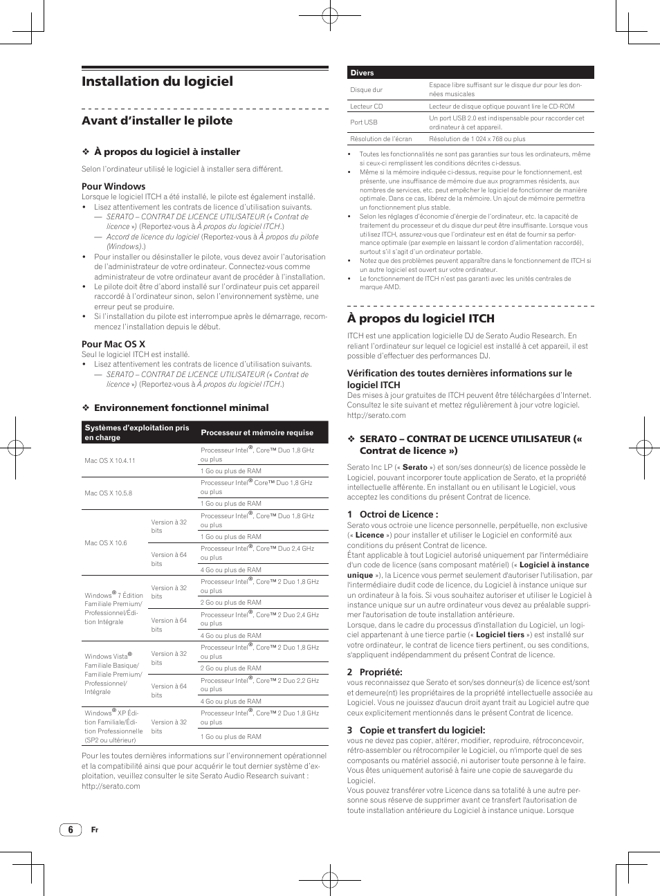 Installation du logiciel, Avant d’installer le pilote, À propos du logiciel itch | Pioneer DDJ-S1 User Manual | Page 40 / 112