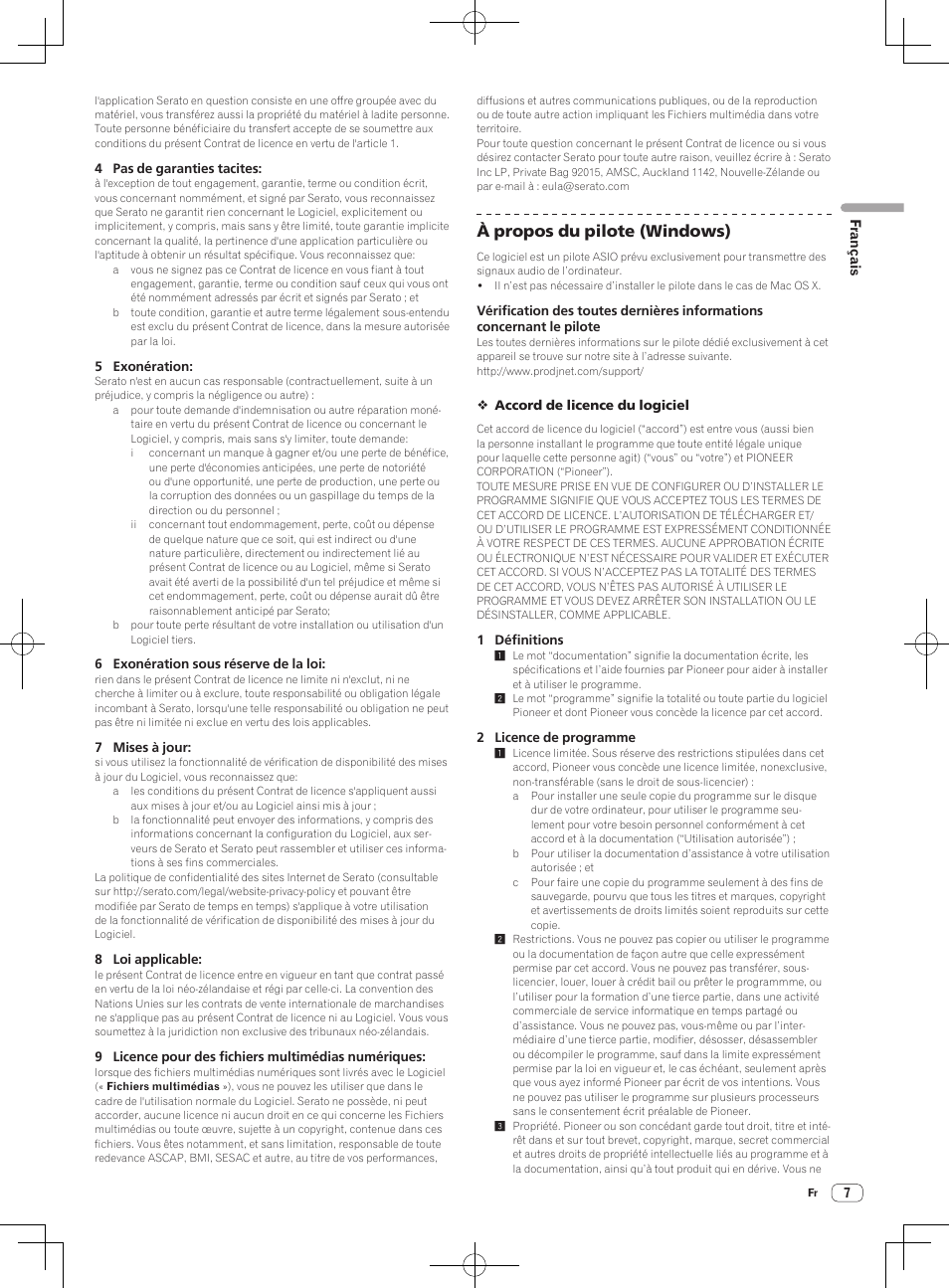 À propos du pilote (windows) | Pioneer DDJ-S1 User Manual | Page 41 / 112