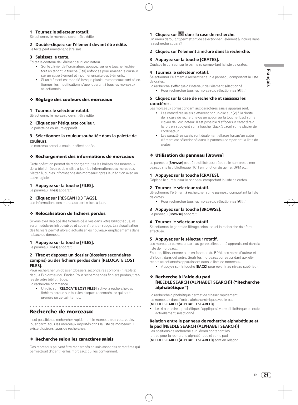 Recherche de morceaux | Pioneer DDJ-S1 User Manual | Page 55 / 112