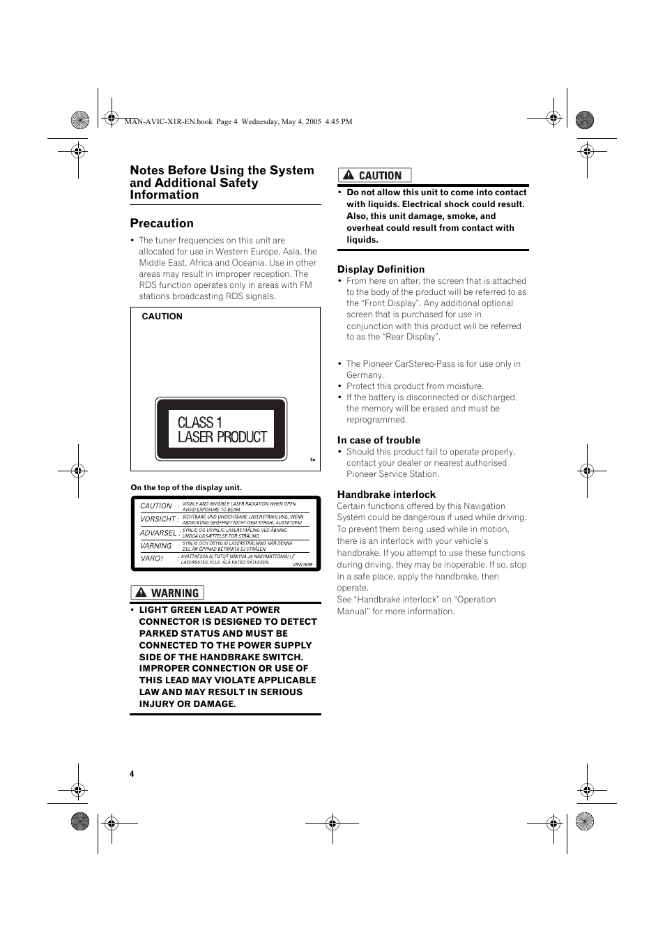 Pioneer AVIC-X1R User Manual | Page 6 / 30