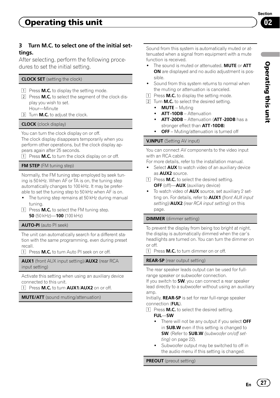 Operating this unit | Pioneer DVH-340UB User Manual | Page 27 / 44