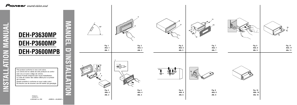 Pioneer DEH-P3600MPB User Manual | 8 pages