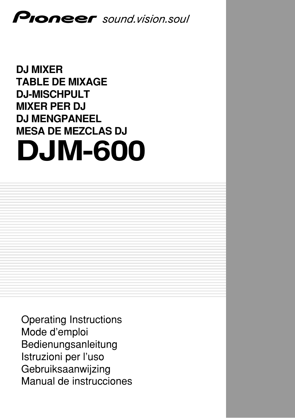 Pioneer DJM-600 User Manual | 112 pages