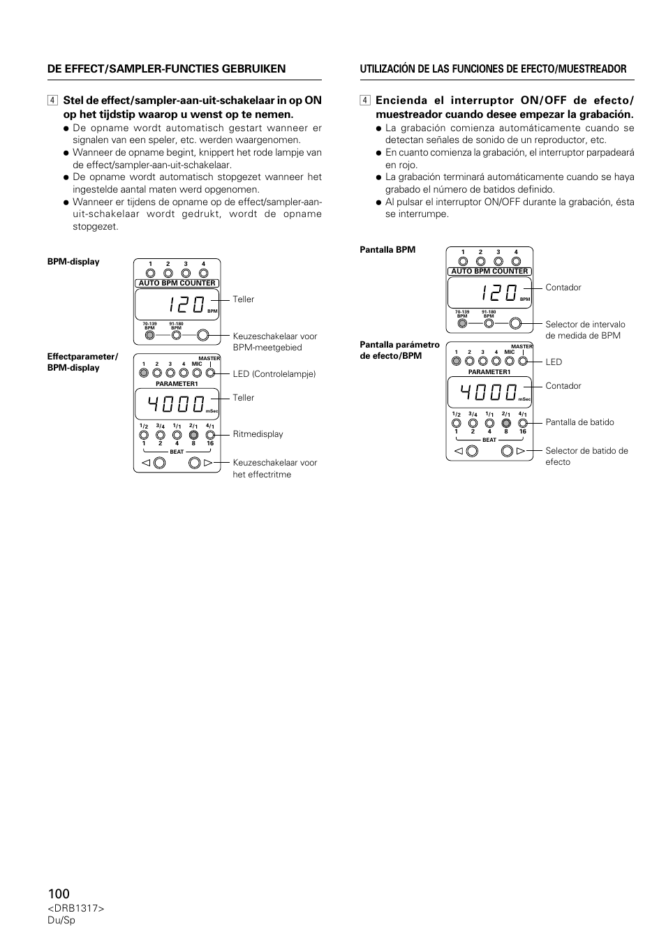 Drb1317> du/sp | Pioneer DJM-600 User Manual | Page 100 / 112