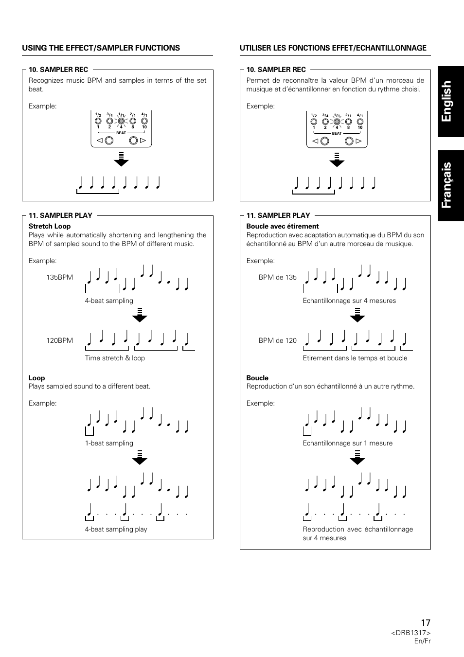 English fran ç ais | Pioneer DJM-600 User Manual | Page 17 / 112