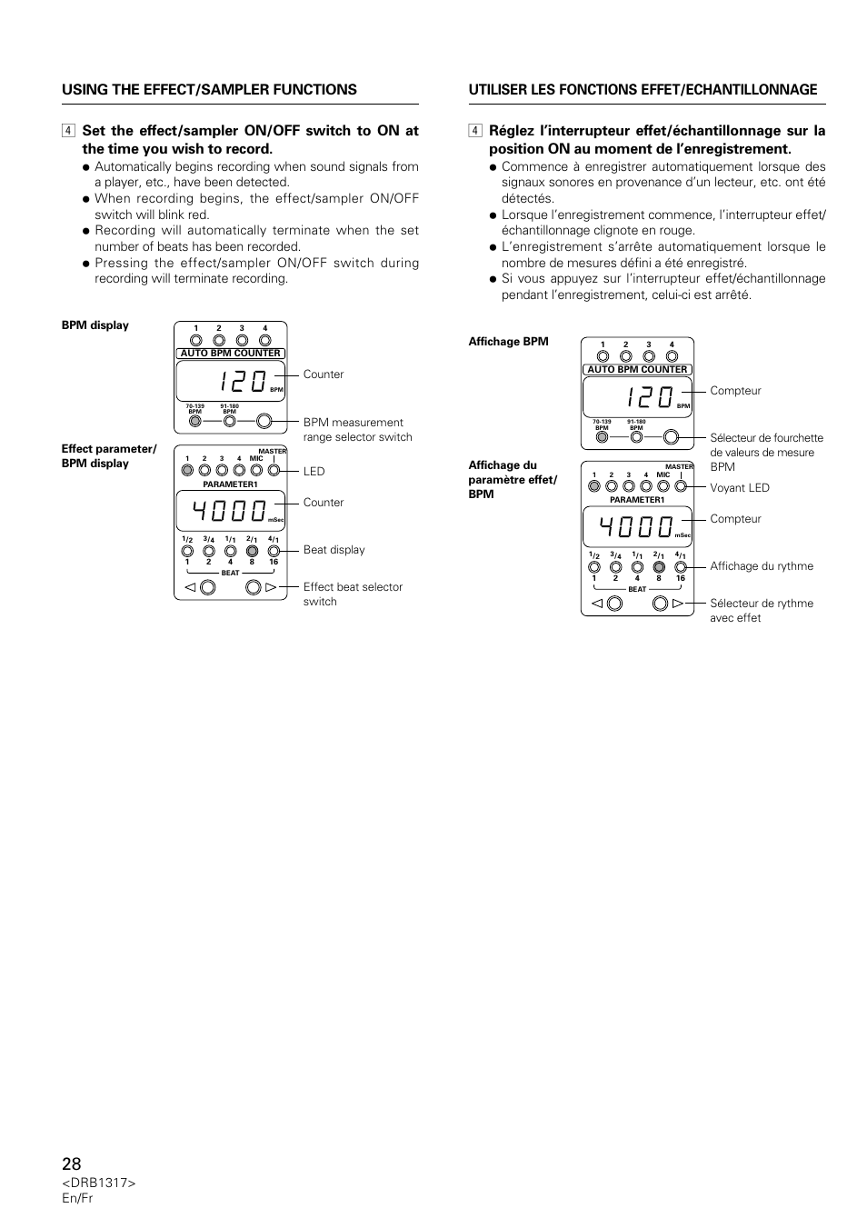 Drb1317> en/fr | Pioneer DJM-600 User Manual | Page 28 / 112