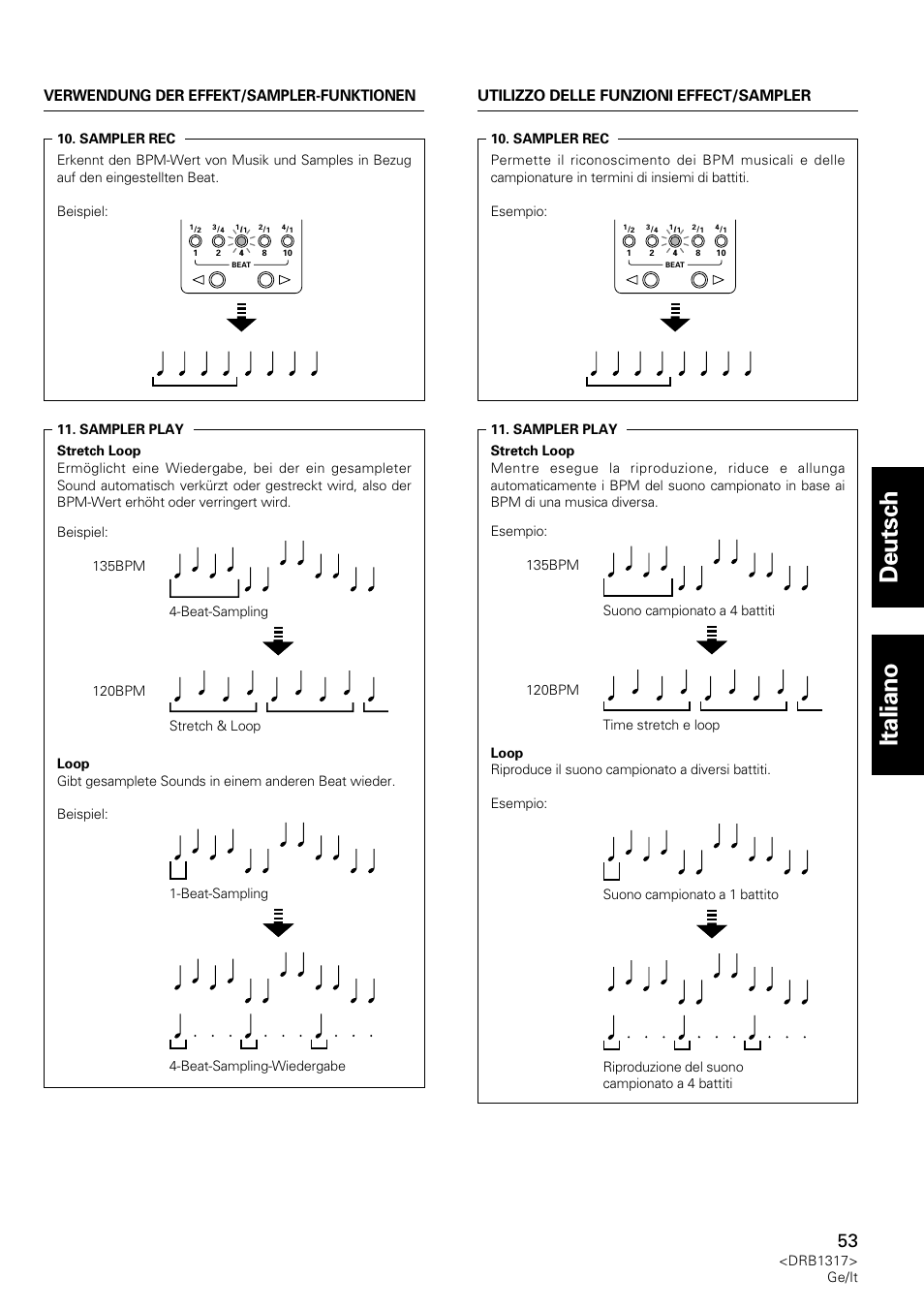 Deutsch italiano | Pioneer DJM-600 User Manual | Page 53 / 112