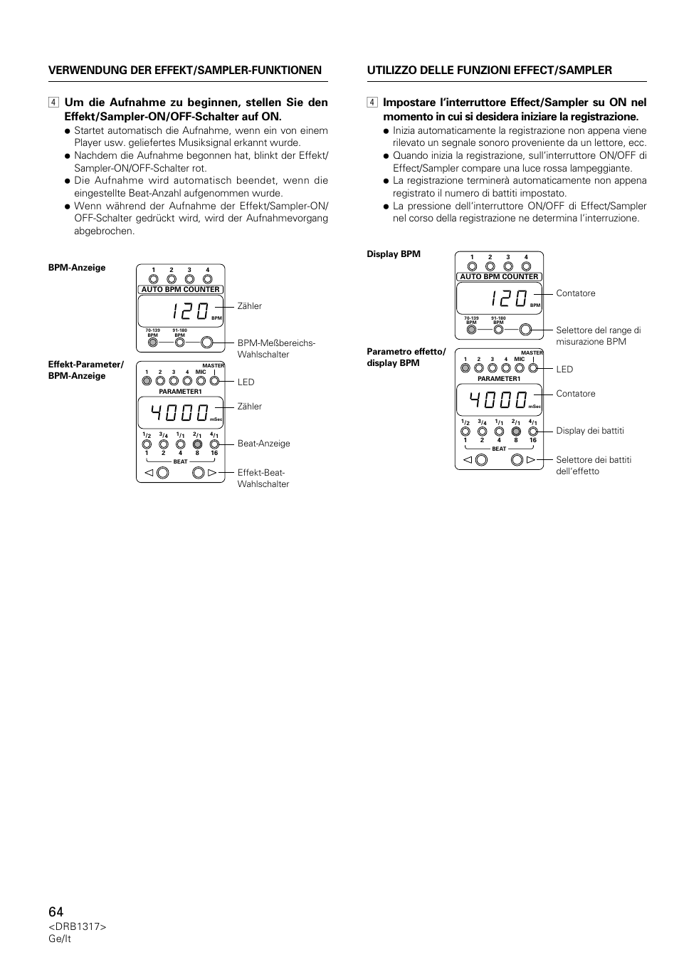 Drb1317> ge/it | Pioneer DJM-600 User Manual | Page 64 / 112