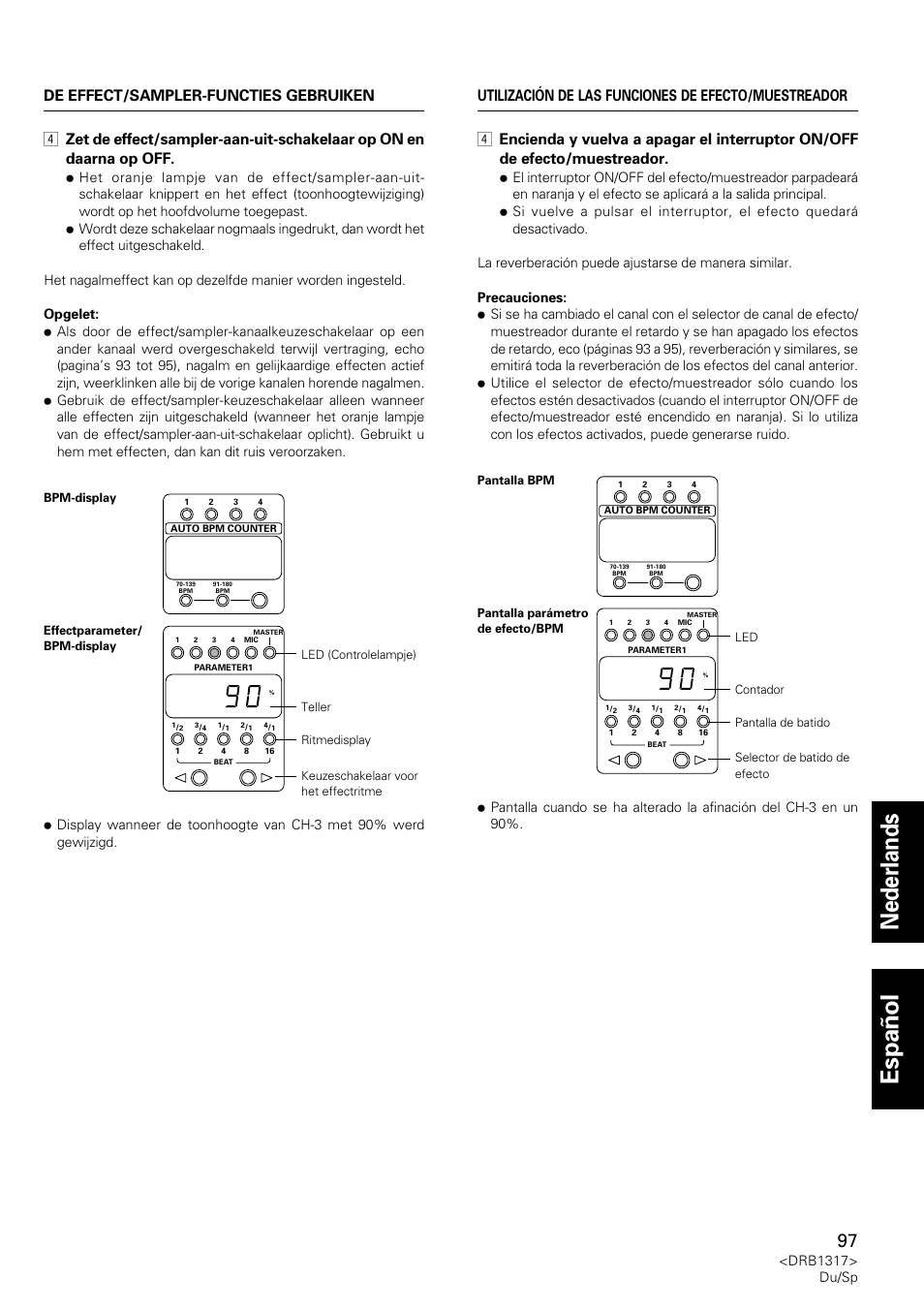 Nederlands espa ñ ol | Pioneer DJM-600 User Manual | Page 97 / 112