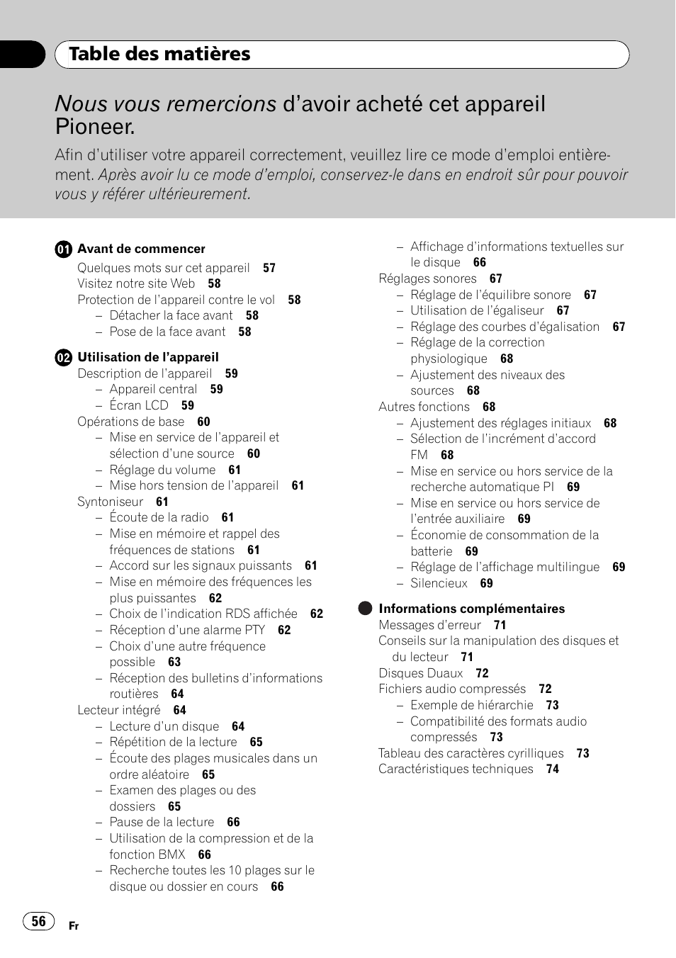 Pioneer DEH-2020MP User Manual | Page 56 / 75