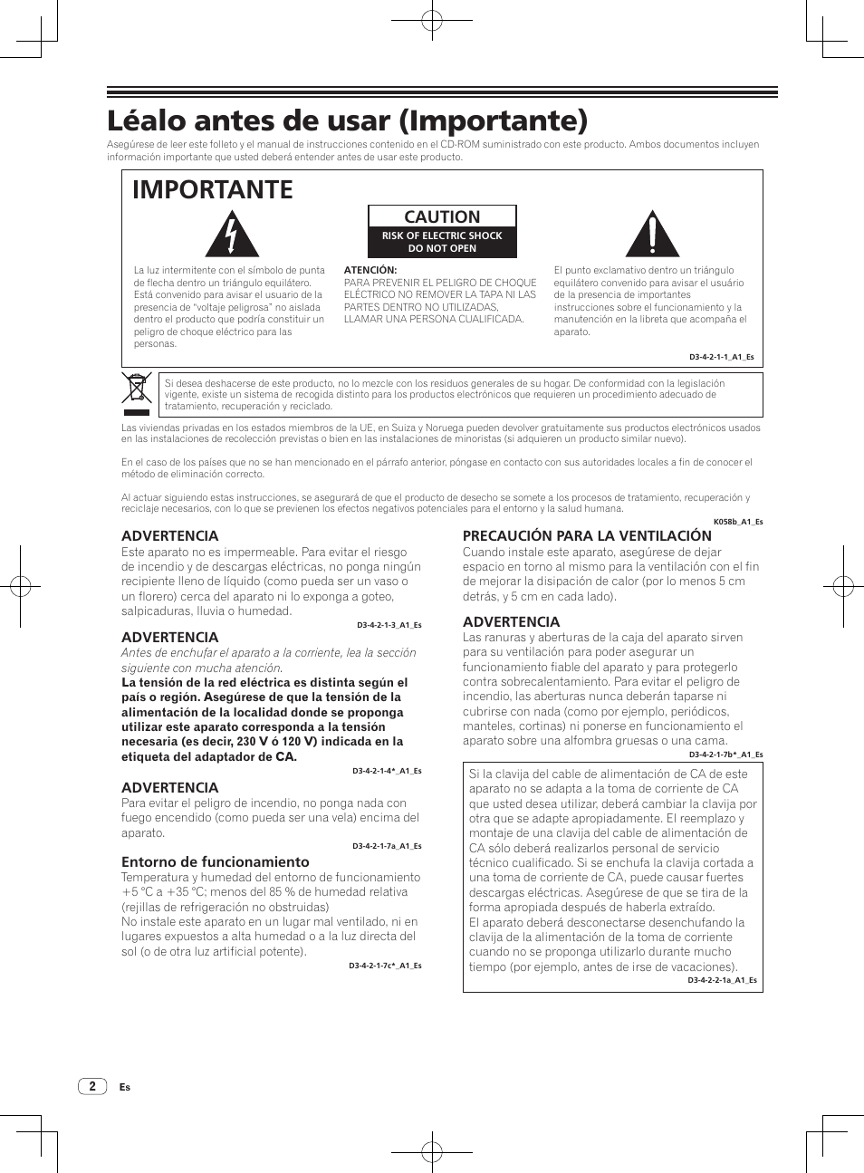 Léalo antes de usar (importante), Sistema dj, Importante | Caution | Pioneer XDJ-AERO User Manual | Page 22 / 36