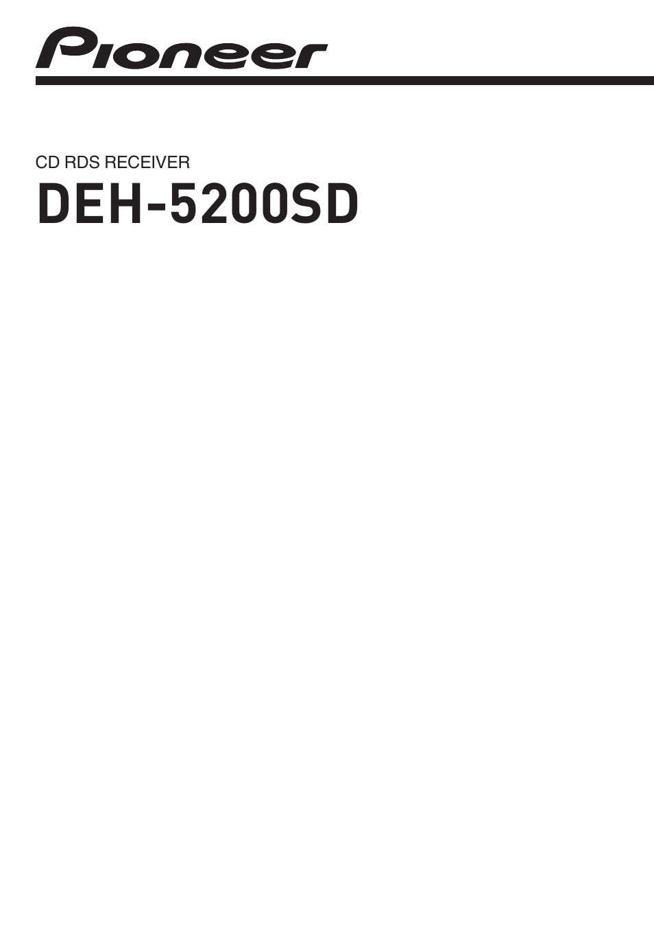 Pioneer DEH-5200SD User Manual | 27 pages