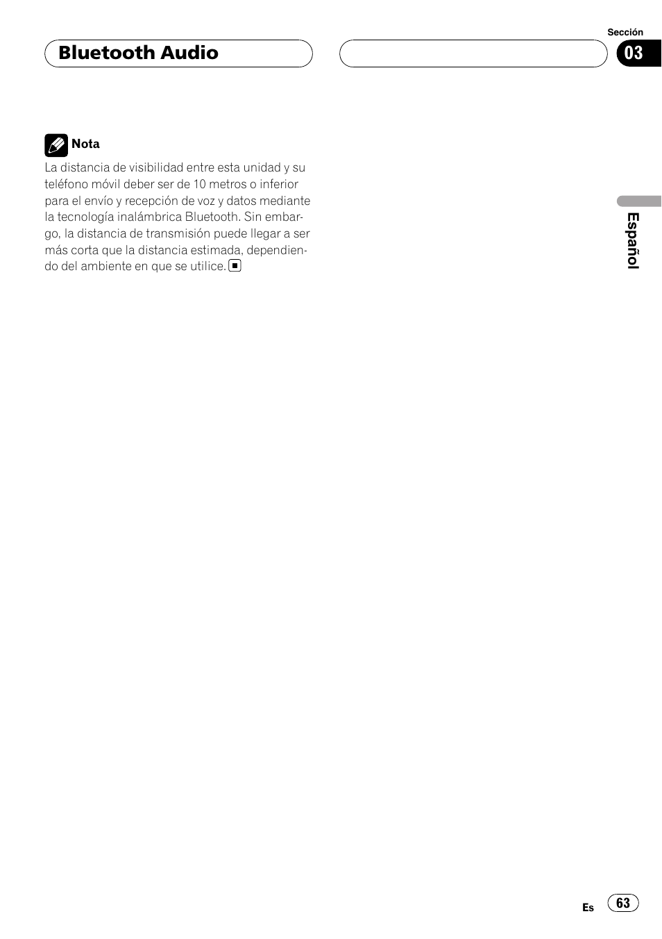 Bluetooth audio | Pioneer CD-BTB100 User Manual | Page 63 / 175